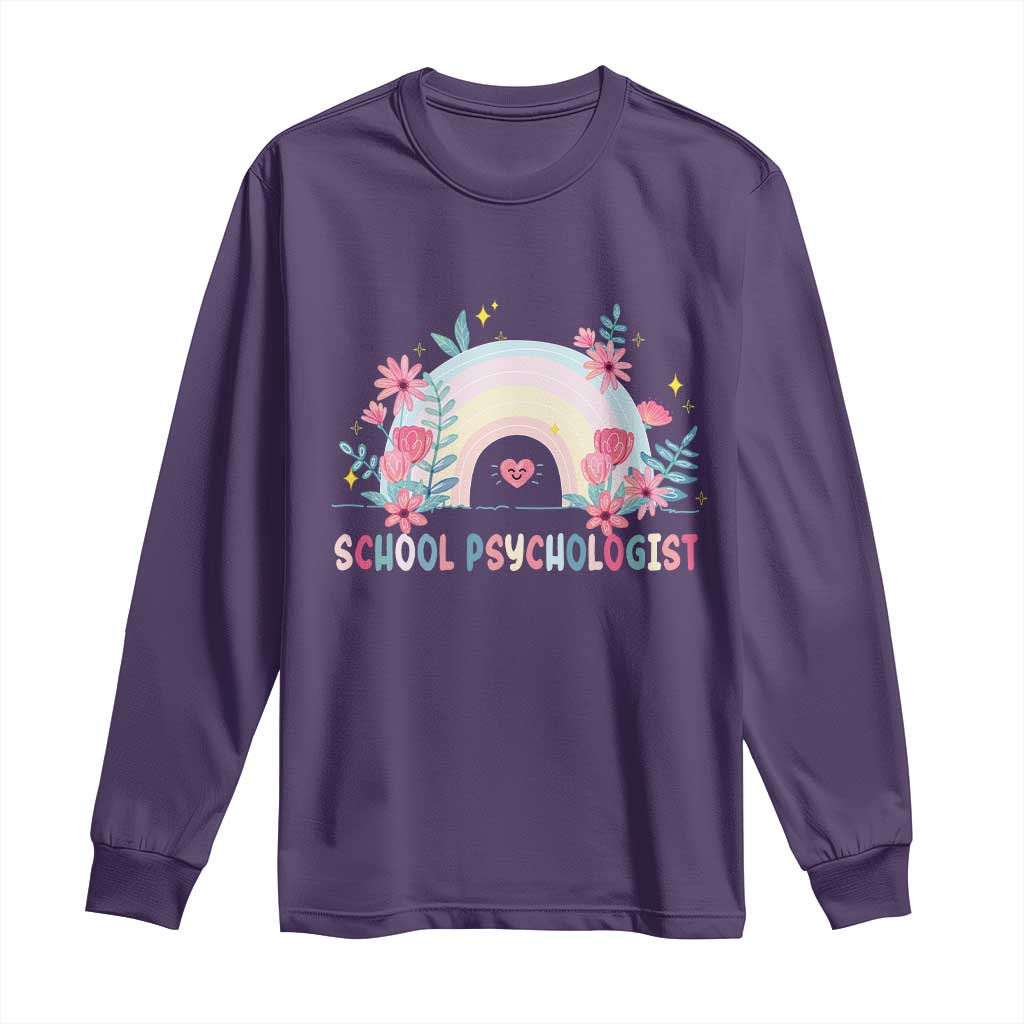 Mental Health School Psychologist Long Sleeve Shirt TS09 Purple Print Your Wear