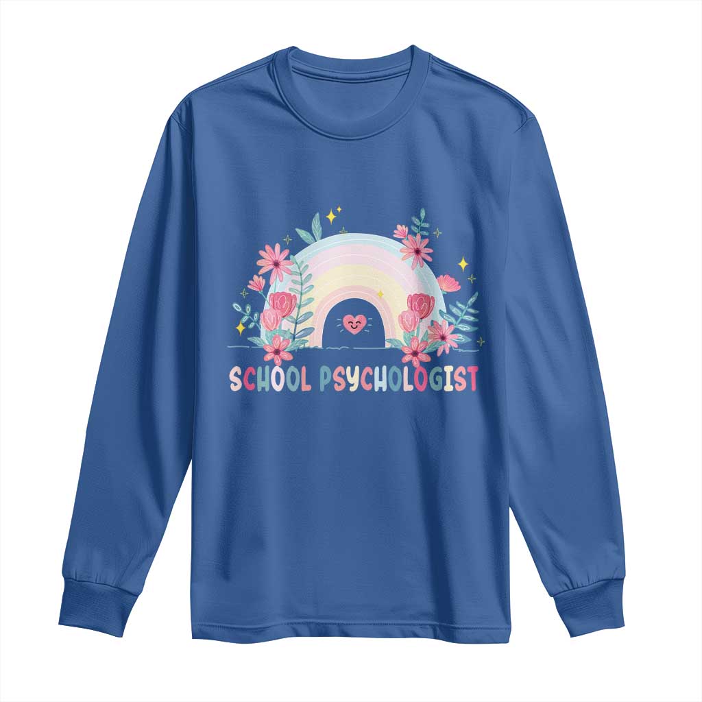 Mental Health School Psychologist Long Sleeve Shirt TS09 Royal Blue Print Your Wear