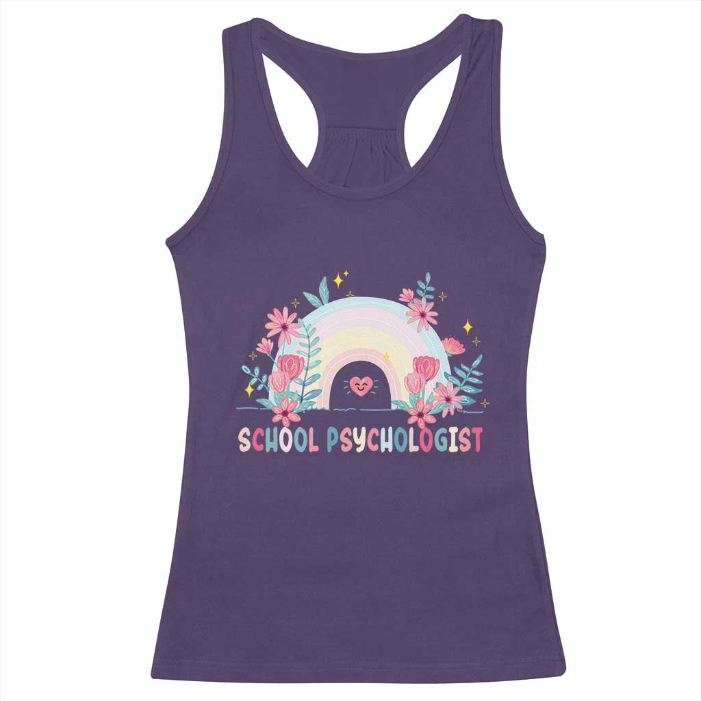 Mental Health School Psychologist Racerback Tank Top TS09 Purple Print Your Wear