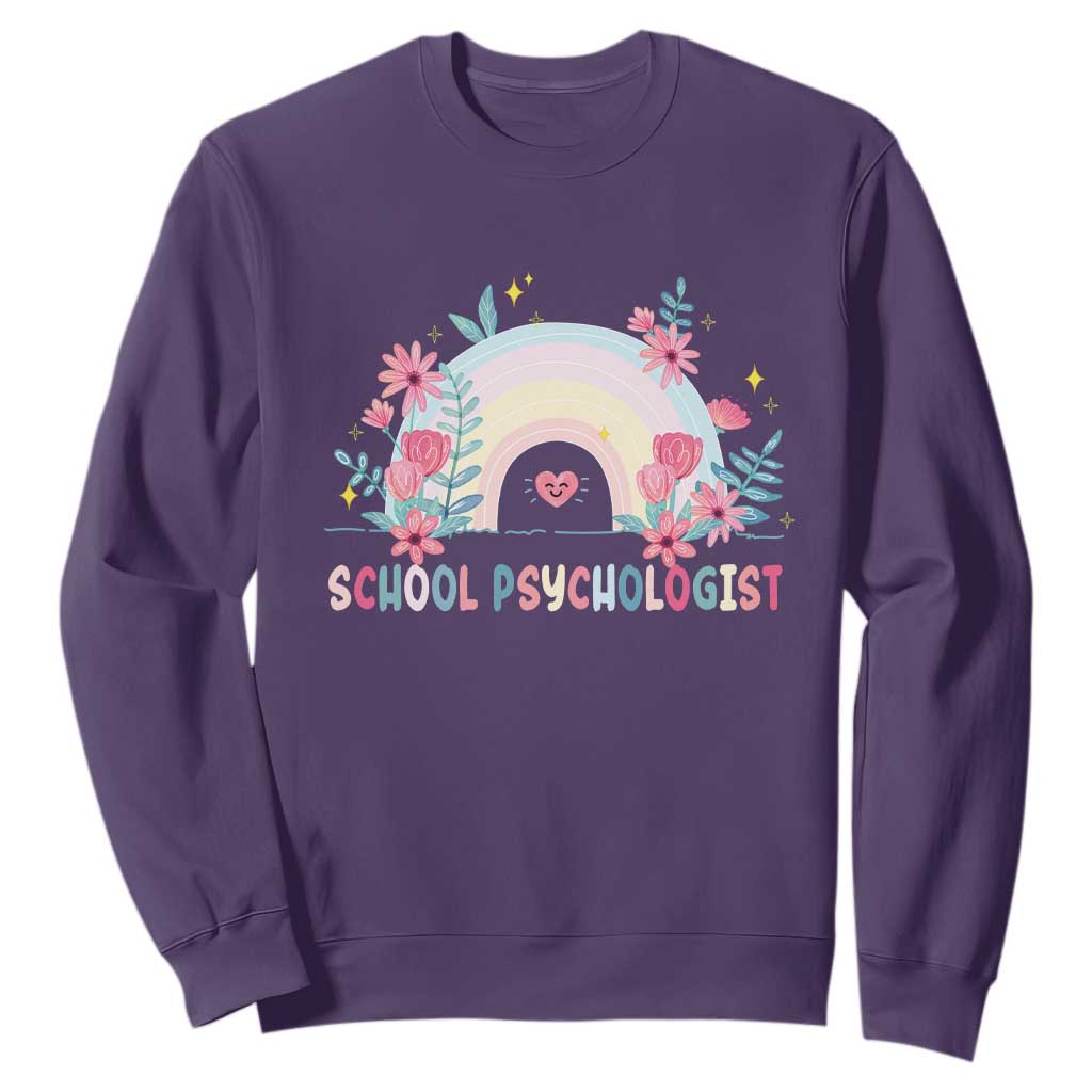 Mental Health School Psychologist Sweatshirt TS09 Purple Print Your Wear