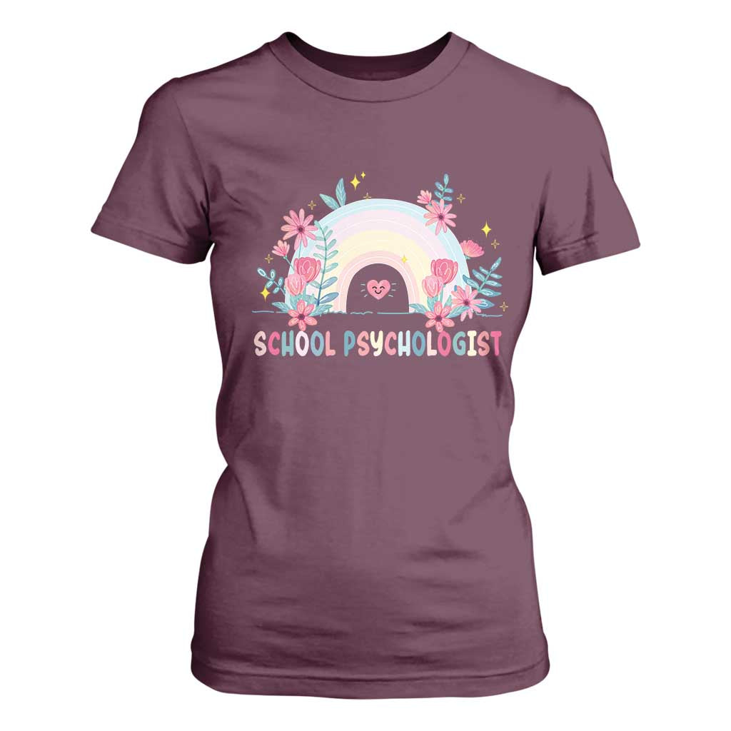 Mental Health School Psychologist T Shirt For Women TS09 Maroon Print Your Wear