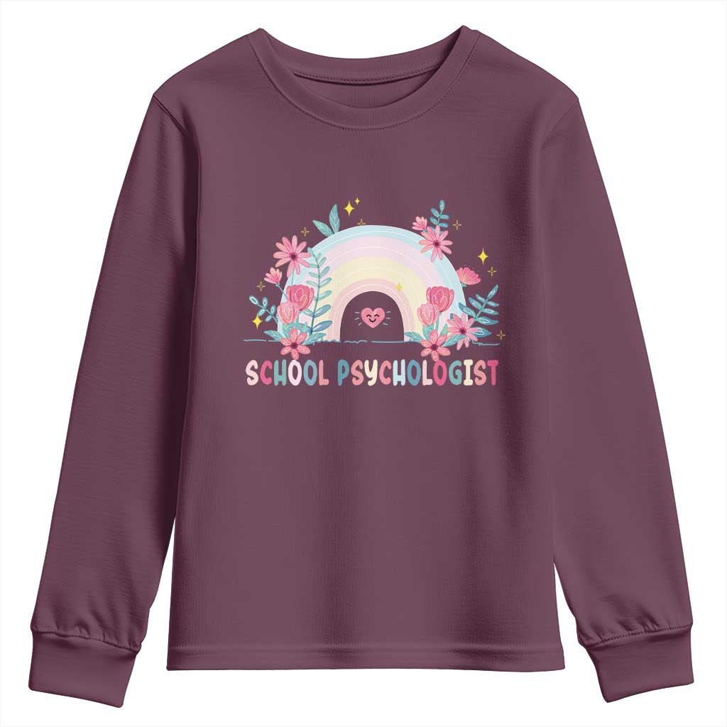 Mental Health School Psychologist Youth Sweatshirt TS09 Maroon Print Your Wear