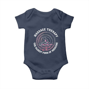 Massage Therapy Baby Onesie The Oldest Form Of Medicine TS09 Navy Print Your Wear