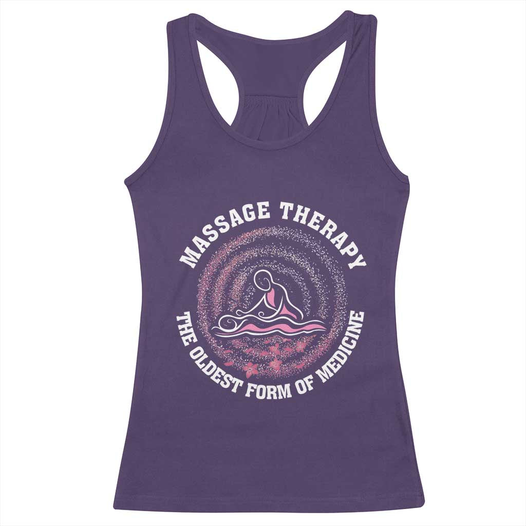 Massage Therapy Racerback Tank Top The Oldest Form Of Medicine TS09 Purple Print Your Wear