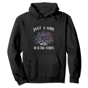 Masseuse Hoodie Just a Girl with Healing Hands Massage Therapy TS09 Black Print Your Wear