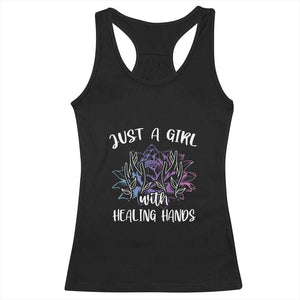 Masseuse Racerback Tank Top Just a Girl with Healing Hands Massage Therapy TS09 Black Print Your Wear