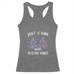 Masseuse Racerback Tank Top Just a Girl with Healing Hands Massage Therapy TS09 Charcoal Print Your Wear