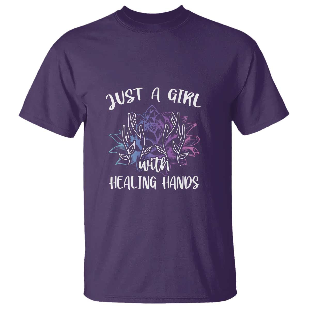 Masseuse T Shirt Just a Girl with Healing Hands Massage Therapy TS09 Purple Print Your Wear