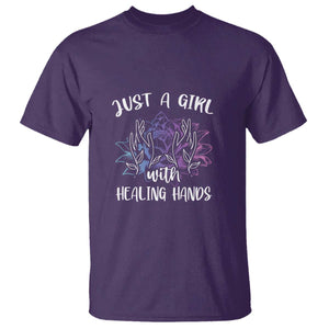 Masseuse T Shirt Just a Girl with Healing Hands Massage Therapy TS09 Purple Print Your Wear