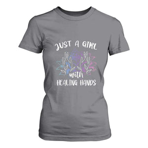 Masseuse T Shirt For Women Just a Girl with Healing Hands Massage Therapy TS09 Charcoal Print Your Wear
