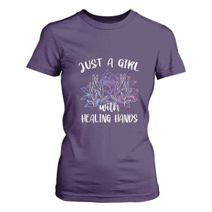 Masseuse T Shirt For Women Just a Girl with Healing Hands Massage Therapy TS09 Purple Print Your Wear