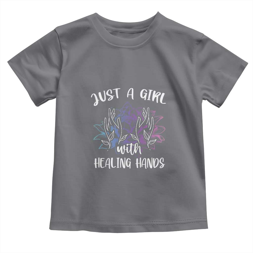 Masseuse Toddler T Shirt Just a Girl with Healing Hands Massage Therapy TS09 Charcoal Print Your Wear