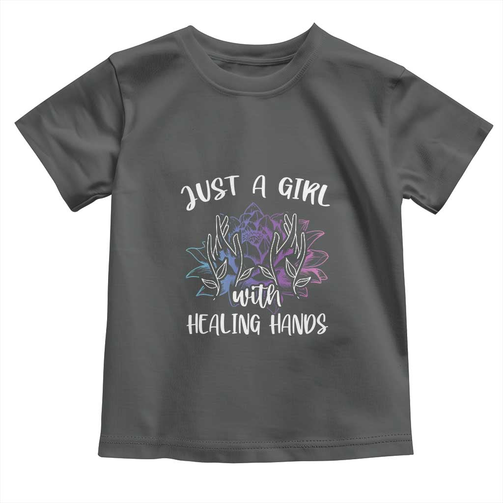Masseuse Toddler T Shirt Just a Girl with Healing Hands Massage Therapy TS09 Dark Heather Print Your Wear
