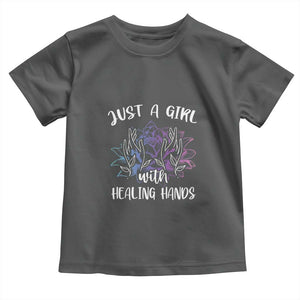 Masseuse Toddler T Shirt Just a Girl with Healing Hands Massage Therapy TS09 Dark Heather Print Your Wear