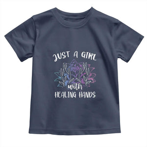 Masseuse Toddler T Shirt Just a Girl with Healing Hands Massage Therapy TS09 Navy Print Your Wear