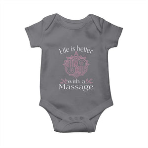 Massage Therapy Baby Onesie Life Is Better With A Massage TS09 Charcoal Print Your Wear