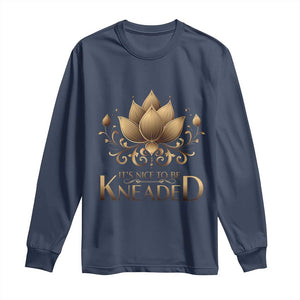 Massage Therapy Long Sleeve Shirt Nice to be Kneaded TS09 Navy Print Your Wear