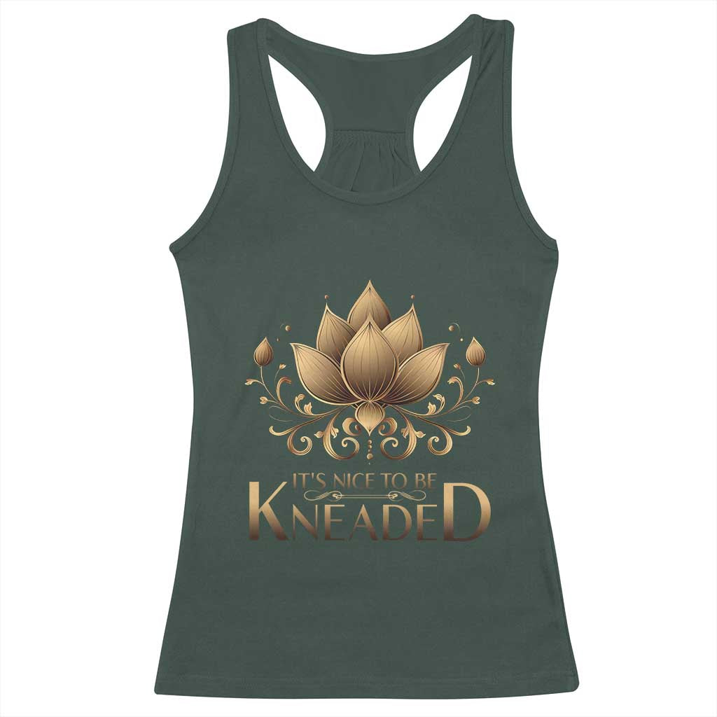 Massage Therapy Racerback Tank Top Nice to be Kneaded TS09 Dark Forest Green Print Your Wear