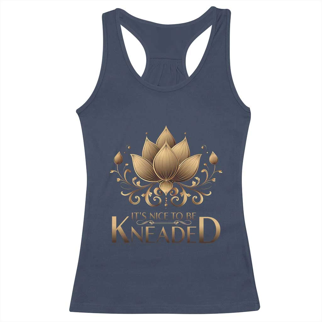 Massage Therapy Racerback Tank Top Nice to be Kneaded TS09 Navy Print Your Wear
