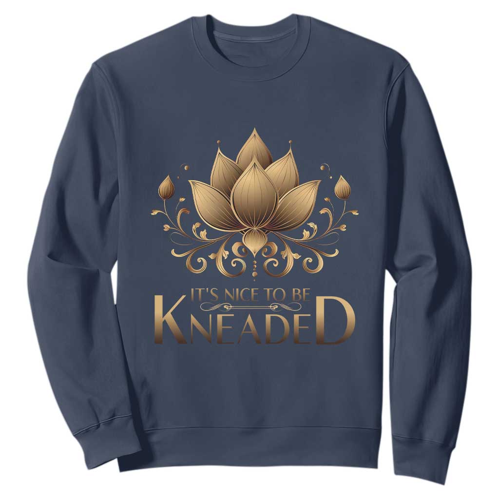 Massage Therapy Sweatshirt Nice to be Kneaded TS09 Navy Print Your Wear