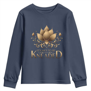 Massage Therapy Youth Sweatshirt Nice to be Kneaded TS09 Navy Print Your Wear