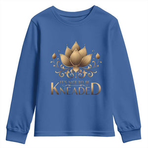 Massage Therapy Youth Sweatshirt Nice to be Kneaded TS09 Royal Blue Print Your Wear