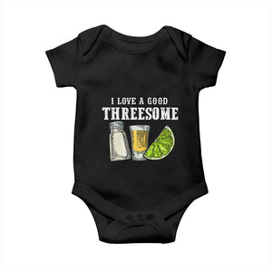 Funny Bartender Baby Onesie I Love Good Threesom Salt Lime Tequila TS09 Black Print Your Wear