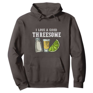 Funny Bartender Hoodie I Love Good Threesom Salt Lime Tequila TS09 Dark Chocolate Print Your Wear