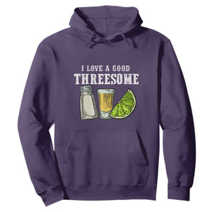 Funny Bartender Hoodie I Love Good Threesom Salt Lime Tequila TS09 Purple Print Your Wear