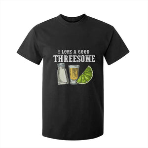 Funny Bartender T Shirt For Kid I Love Good Threesom Salt Lime Tequila TS09 Black Print Your Wear