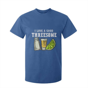 Funny Bartender T Shirt For Kid I Love Good Threesom Salt Lime Tequila TS09 Royal Blue Print Your Wear