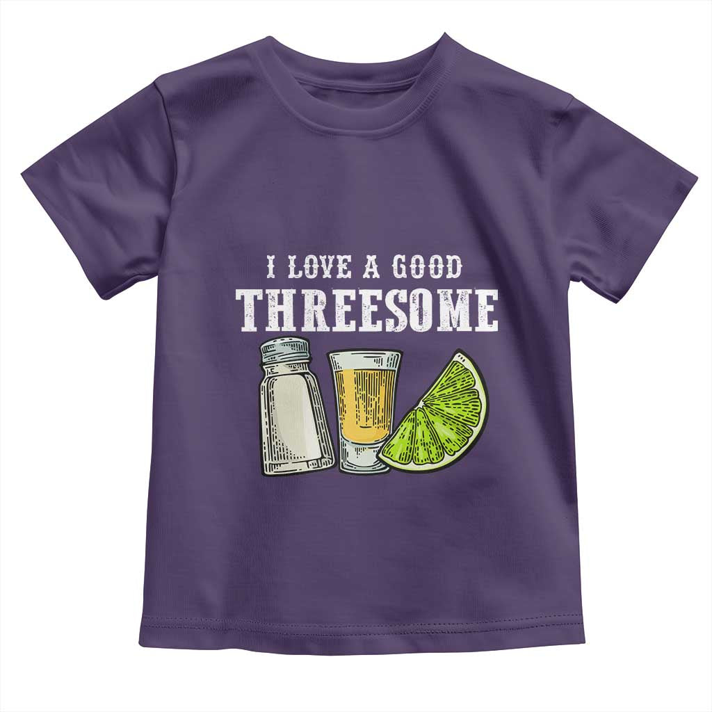 Funny Bartender Toddler T Shirt I Love Good Threesom Salt Lime Tequila TS09 Purple Print Your Wear