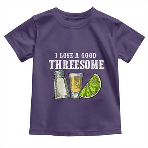 Funny Bartender Toddler T Shirt I Love Good Threesom Salt Lime Tequila TS09 Purple Print Your Wear