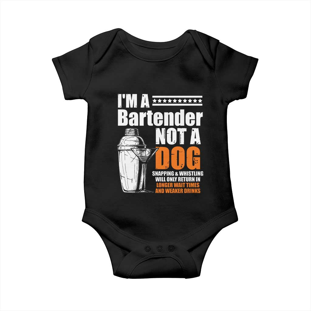 I'm A Bartender Not A Dog Baby Onesie TS09 Black Print Your Wear