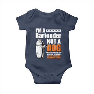 I'm A Bartender Not A Dog Baby Onesie TS09 Navy Print Your Wear