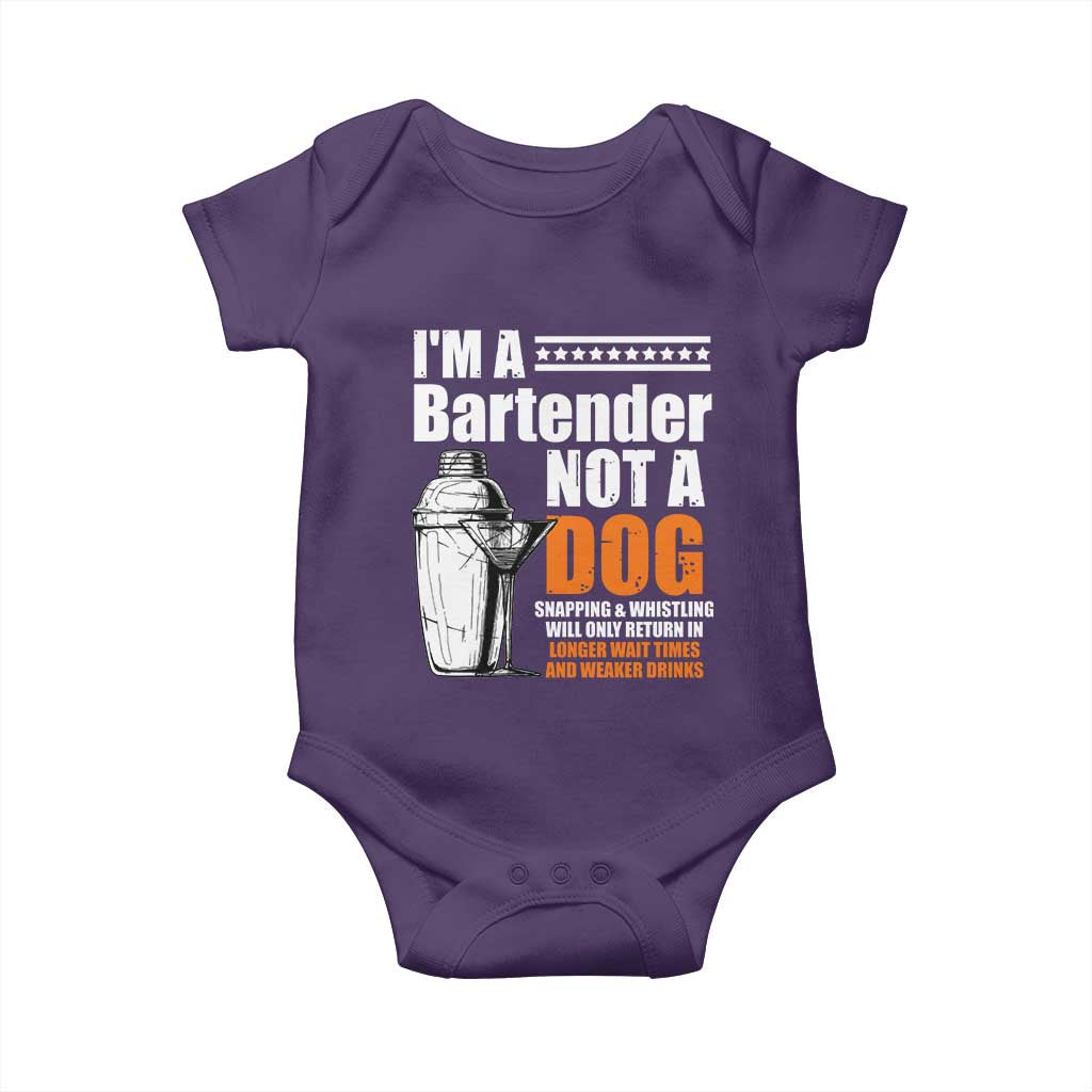 I'm A Bartender Not A Dog Baby Onesie TS09 Purple Print Your Wear