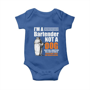 I'm A Bartender Not A Dog Baby Onesie TS09 Royal Blue Print Your Wear