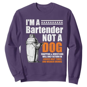 I'm A Bartender Not A Dog Sweatshirt TS09 Purple Print Your Wear
