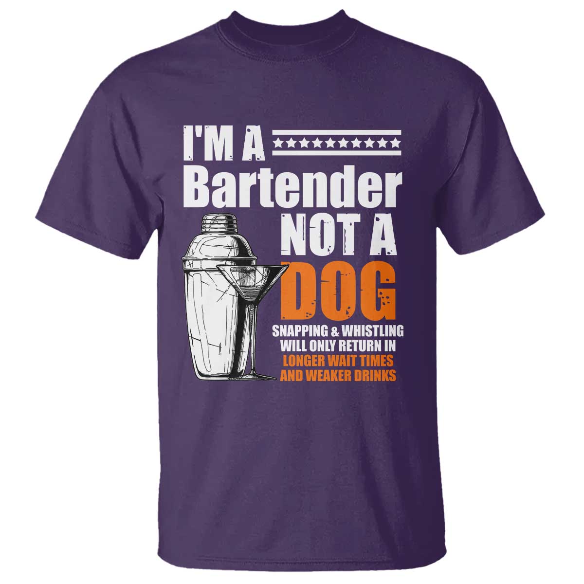 I'm A Bartender Not A Dog T Shirt TS09 Purple Print Your Wear