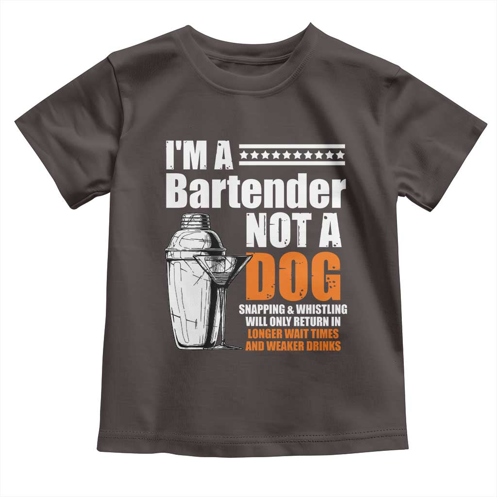 I'm A Bartender Not A Dog Toddler T Shirt TS09 Dark Chocolate Print Your Wear