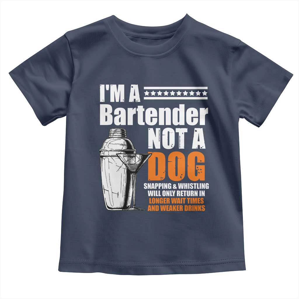 I'm A Bartender Not A Dog Toddler T Shirt TS09 Navy Print Your Wear