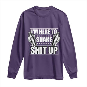 Funny Bartender Long Sleeve Shirt I'm Here To Shake Shit Up TS09 Purple Print Your Wear