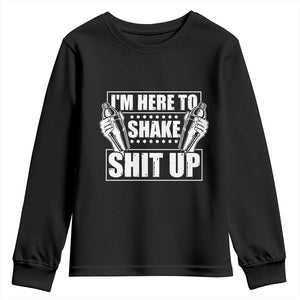 Funny Bartender Youth Sweatshirt I'm Here To Shake Shit Up TS09 Black Print Your Wear