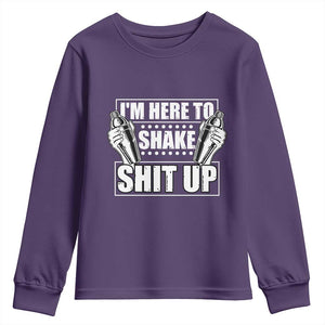 Funny Bartender Youth Sweatshirt I'm Here To Shake Shit Up TS09 Purple Print Your Wear