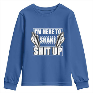 Funny Bartender Youth Sweatshirt I'm Here To Shake Shit Up TS09 Royal Blue Print Your Wear