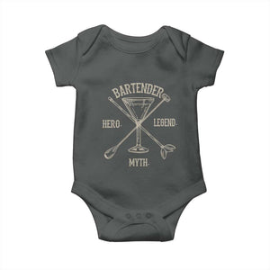 Bartender Hero Myth Legend Baby Onesie TS09 Dark Heather Print Your Wear