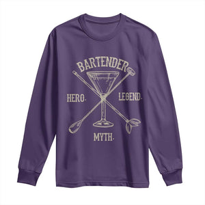 Bartender Hero Myth Legend Long Sleeve Shirt TS09 Purple Print Your Wear