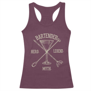 Bartender Hero Myth Legend Racerback Tank Top TS09 Maroon Print Your Wear