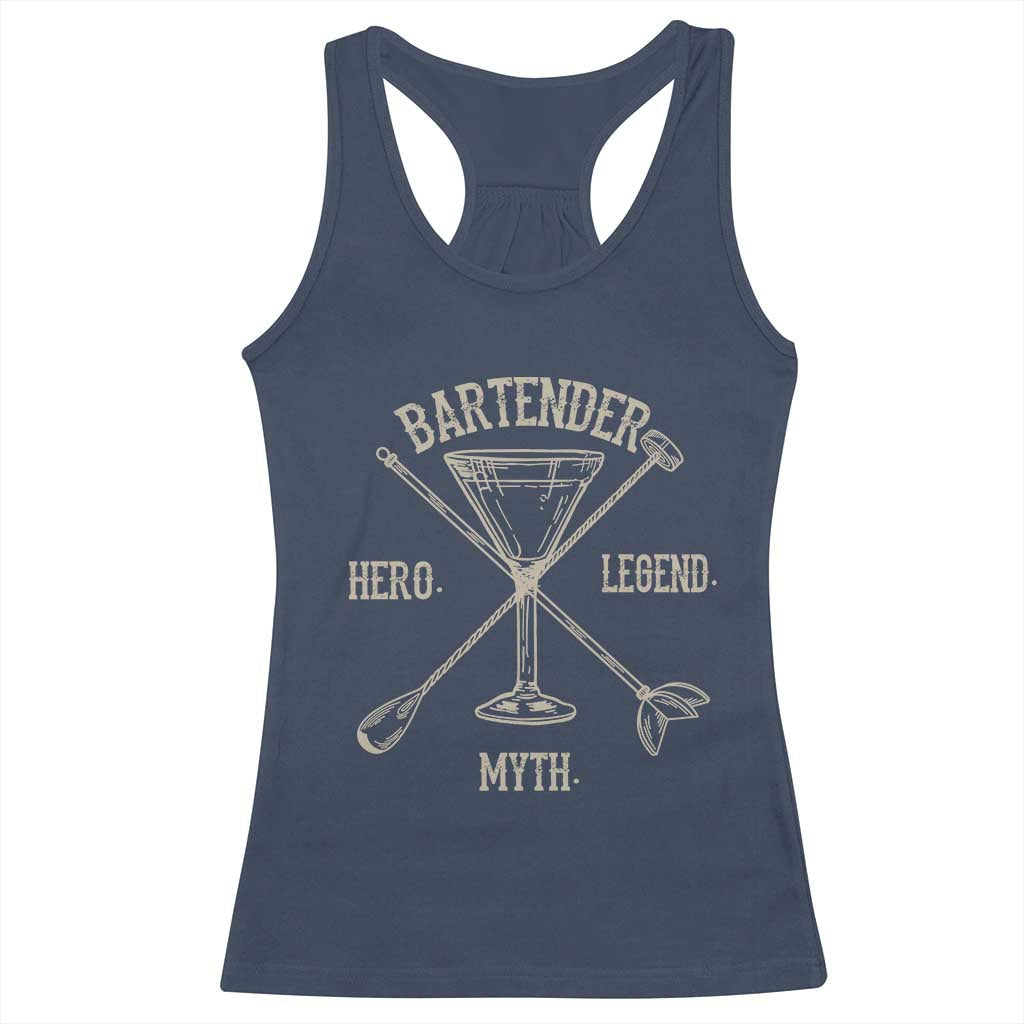 Bartender Hero Myth Legend Racerback Tank Top TS09 Navy Print Your Wear