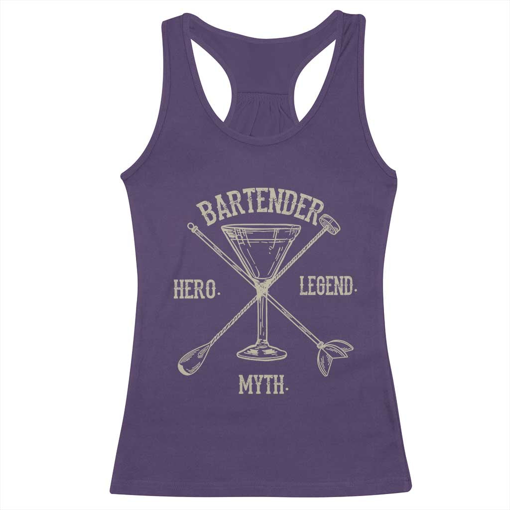 Bartender Hero Myth Legend Racerback Tank Top TS09 Purple Print Your Wear
